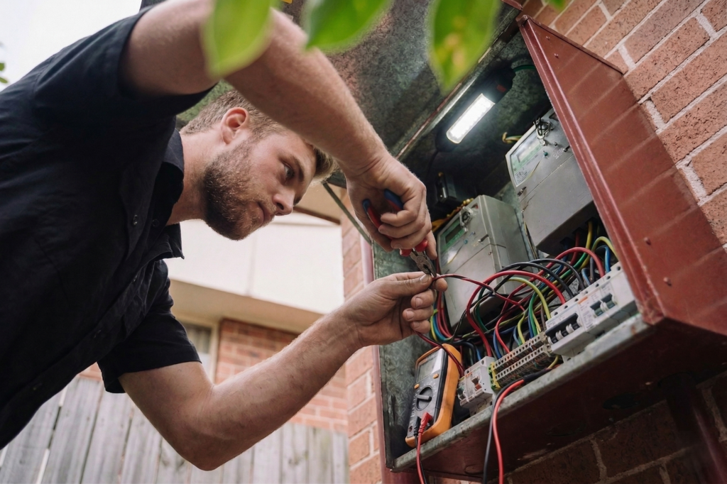 Hills Area electrician performing electrical work