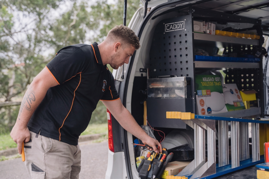 Licensed Hills Area electrician working on a residential job